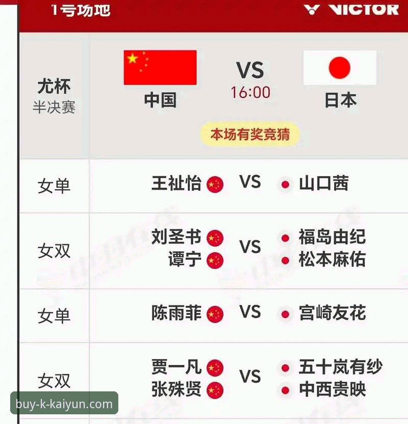 王祉怡vs山口茜、陈雨菲vs宫崎友花：尤伯杯半决赛三场对决全面回顾，见证中国女队第21次冲冠之路